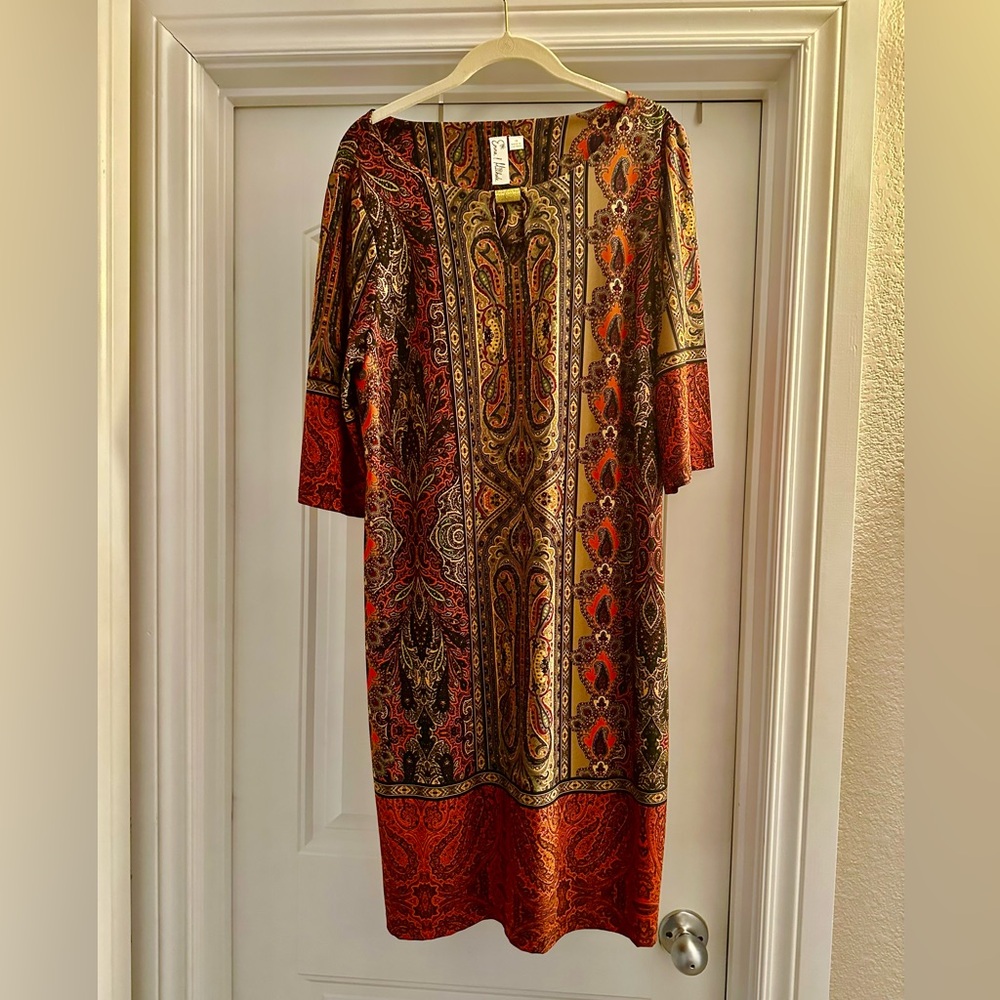 Final Markdown- Emma & Michele Multicolor Paisley Long Sleeve Dress